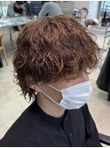 波巻きスパイラルパーマメンズパーママッシュウルフパーマ眉毛