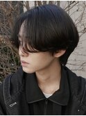 センターパートニュアンスパーマメンズカットツーブロック韓国
