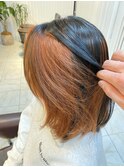 イメチェン/フルバング/似合わせカット/レッドブラウン/千葉