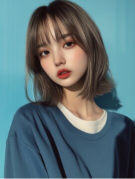 レヴ 草加店(LEV.) マッシュショート ふんわりミディアム アッシュカラー