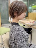 美髪シアーカラーピンクブラウンショート