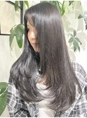 レイヤーカットアディクシーカラーグレージュオリーブ韓国風堺東