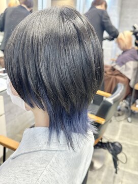 キャラ シャローネ 池袋(Chara Chalone) ショートウルフ/インナーカラー/シアーブルー【本松】