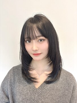 リブランド 銀座(REBRAND) 鎖骨下ワンカールレイヤーセミロング黒髪小顔前髪