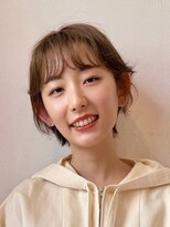 セイル(Sail) 【透明感】ナチュラルショート×束感バングアプリコットオレンジ