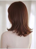 カシスピンク×小顔くびれミディアムレイヤー学生20代30代亀有