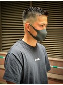 サイドグラデーションシルバーカラーフェードショート