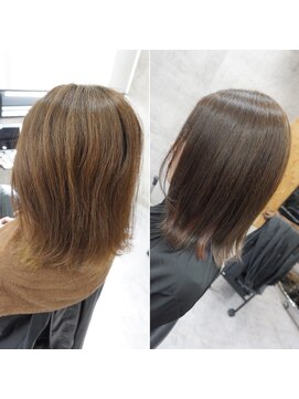 ヘアテリア リュウ 大塚(hair teria ryu) 面を整えてツヤ髪・表面髪質改善ストレート＆艶カラー