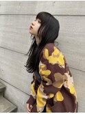 顔まわりが可愛い♪黒髪ロングストレート