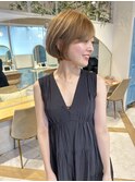 ショート×ハイライト白髪ぼかし×シルキーベージュ[心斎橋]