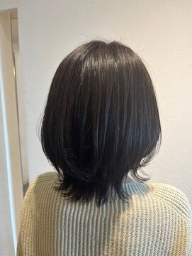 エヌアンドエー 春日部東口店(hair shop N&A) 20代30代黒髪くびレイヤー×ウルフ ケアカラー/白髪染め