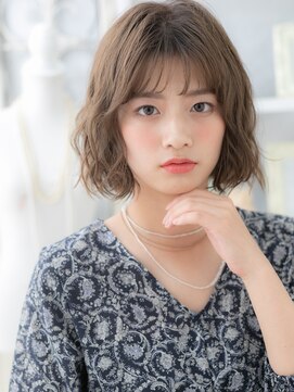 モッズヘア 越谷(mod's hair) グレーベージュ前下がり小顔ボブ前髪パーマc5越谷20代30代40代!