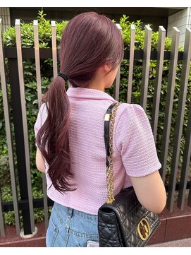 ロンド マーレ 天神大名店(Lond mare) ピンクブラウン/暖色カラー/カシスピンク/韓国ヘア/顔周りカット