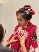 七五三参りの着付け＆日本髪風アップ