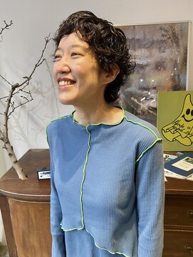 ヘアーアイストゥーレ(HAIR ICI TRE) 30代40代ミディアムウルフ前髪パーマくびれひし形抜け感吉澤