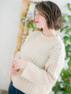 ネル 仙台(Nelu) 仙台/髪質改善/フェイスフレーミング×オンブレ×ボブパーマb