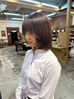 チャプター 問屋町(chapter)&nbsp;ケアカラーラベンダーブラウン顔まわりワンカールレイヤーカット