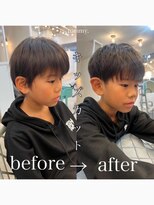 ロミー 本厚木(ROMMY.) キッズカット☆フェザーショート男の子☆前髪カット/黒髪小学生