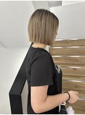 YOKE 切りっぱなしボブ大人ボブミルクティーベージュハイトーン