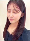 レイヤーカット/顔周りレイヤー/シースルー/パープルピンク
