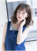 『December』大人かわいい耳かけパーマミディアムヘア