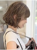 育てるベージュ/ヘーゼルベージュ/ボブ/ボブパーマ