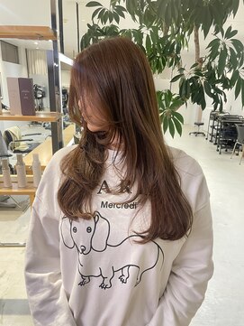 ベージュ透明感カラーレイヤーカット顔まわりカット◎杉本