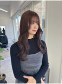 レイヤーカット 透明感カラー ミディアムレイヤー 艶カラー