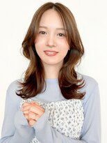 ビーチ(BEACH) 韓国レイヤーカット前髪なしヨシンモリミルクブラウンくびれヘア