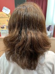 【髪質改善】ハリコシ&ふんわりパーマ、カラー