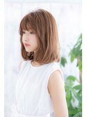 ニュアンス感ある…暖色系カラーくせ毛風ボブディb