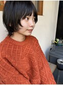 暗髪 ボブウルフ