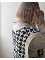 ヘアースタジオゼン アドバンス(hair studio Zen advance)&nbsp;ピンクベージュ×切りっぱなしボブ