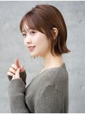 大人可愛い前髪あり耳掛け外ハネボブ20代30代40代