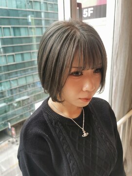 アロマ ヘアルーム 池袋店(AROMA hair room) オリーブ抜け感ベージュ前下がりマチルダボブ３Dカラー/池袋