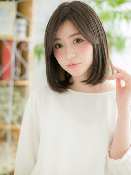 ネル 仙台(Nelu) 仙台/髪質改善/オリーブベージュ☆うるツヤストレートロブヘアa