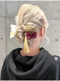 ヘアセット*ヘアアレンジ*ハイトーンカラー*成人式*結婚式