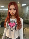10代20代ダブルカラーブリーチアプリコットオレンジレイヤー