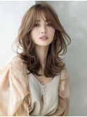 ☆ホワイトグレージュミニウルフデジタルパーマチェリーブラウン