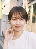 ショート　ショートボブ　ハイライトカラー　縮毛矯正　夏