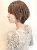 say.ショートボブひし形ショートハイライトヘーゼルグレージュ