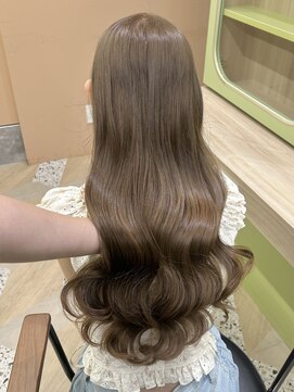 イオエ 西梅田(ioe) ブリーチなしカラー/髪質改善/ミルクティーベージュ/小顔ヘア