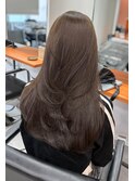 ブリーチなしダブルカラーレイヤーカットショコラブラウン韓国
