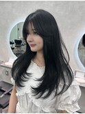 韓国レイヤーカット/顔周り/ダークグレージュ/古荘竜生