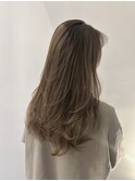 レイヤーカット/透明感カラー/ミルクティーベージュ