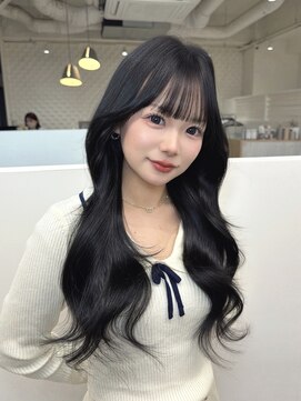 ケア 神戸(CARE) 最高級羽エクステ/韓国ワンホンレイヤーカット/ブルーブラック