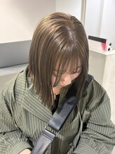 キュエム(Cuem) 【Cuem 諏訪】オリーブベージュ ブリーチなし 透明感カラー