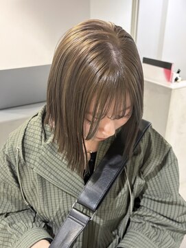 キュエム(Cuem) 【Cuem 諏訪】オリーブベージュ ブリーチなし 透明感カラー