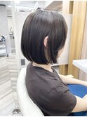 シースルーボブ×グレージュカラー　３０代、４０代、５０代