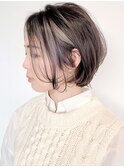 【morio原宿】インナーカラーシルバー　ショートボブ